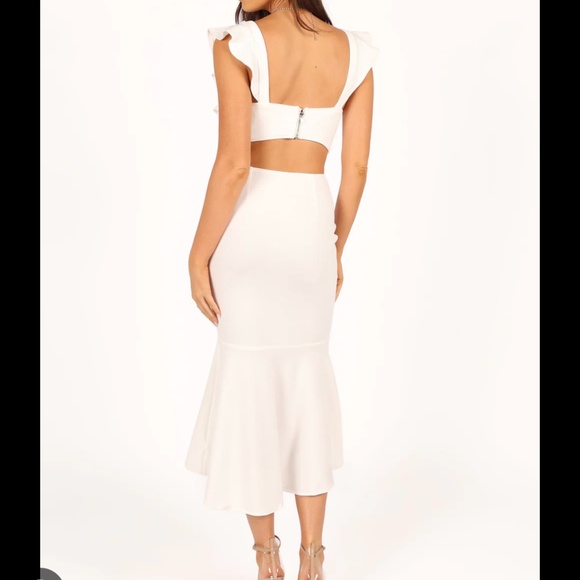 Yvonne Hi Lo midi dress- white - Picture 3 of 4